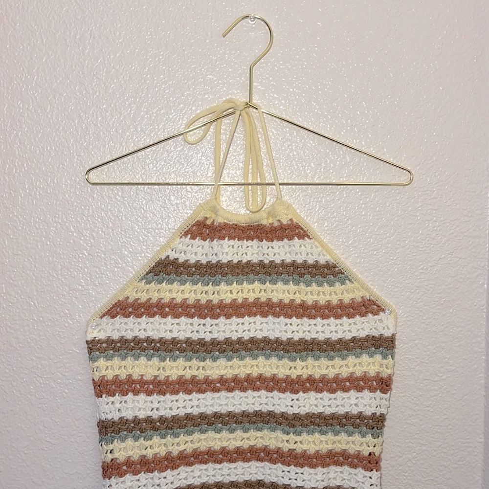 PROMESA crochet mini dress, size small.